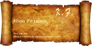 Khon Frigyes névjegykártya